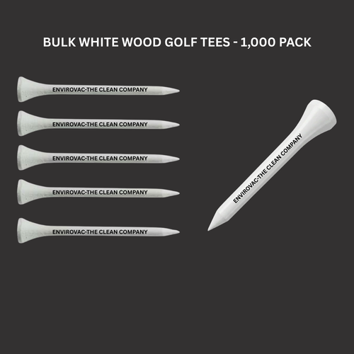 BULK WHITE WOOD GOLF TEES - 1,000 PACK